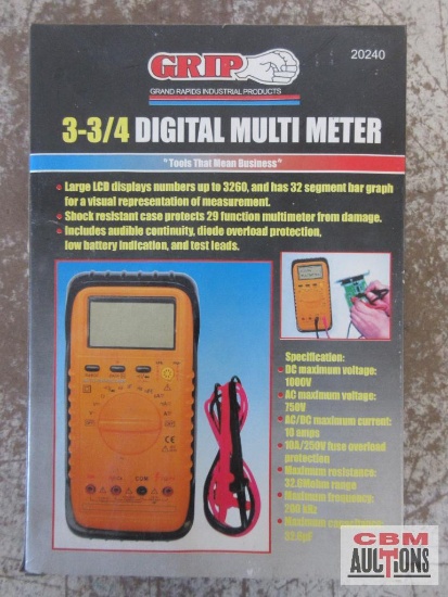 Grip 20240 3-3/4 Digital Multi-Meter