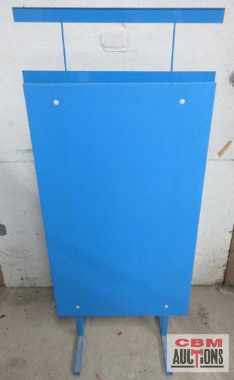 Blue Signage Display Rack