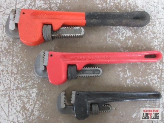 3pc Heavy Duty Pipe Wrench Set 8", 10" & 12"