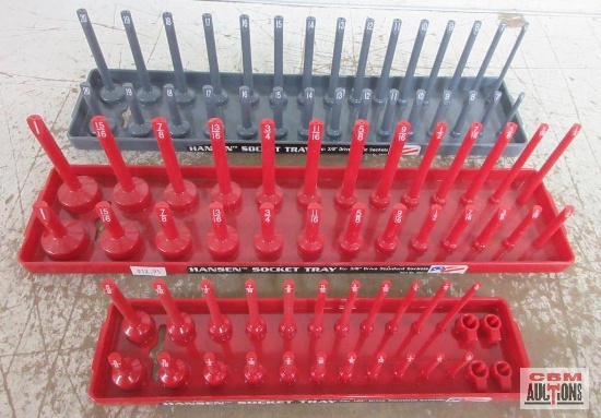 Hanson Global 3/8" Drive Metric, 3/8" Standard & 1/4" Drive Standard Socket Trays
