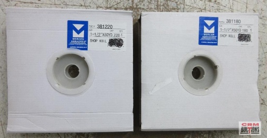 Mercer Abrasives 381180 1-1/2' x 50yd, 180 Grit Shop Roll 381220 1-1/2" x 50yd, 220 Grit Shop Roll
