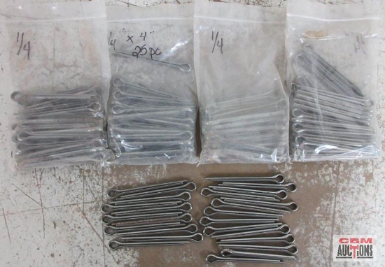 Cotter Pins 1/4" x 4"- Set of 100(+/-)