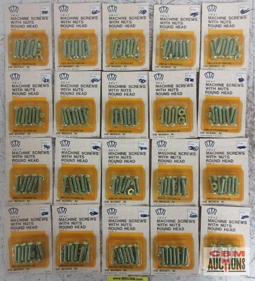 King 1/4" x 1" Machine Screws w/ Nuts Round Head - Set of 20 packs