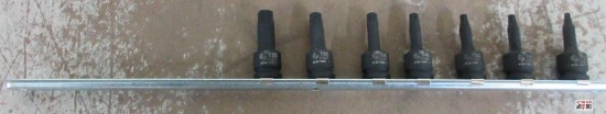 Grey Pneumatic 7pc 3/8" Drive Internal Star Impact Set w/ Storage Rail T25, T27, T30, T40, T45, T50,
