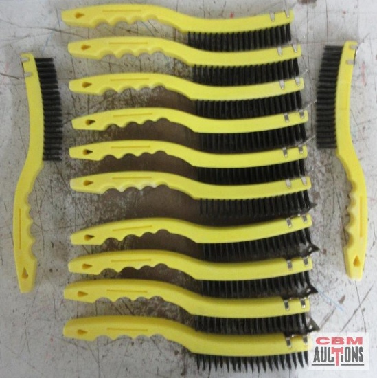 Commercial Long Handle Wire Brush w/ Scraper - Set of 12