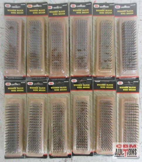 IIT 20330 Wood Block Wire Brush - Set of 12(+/-)