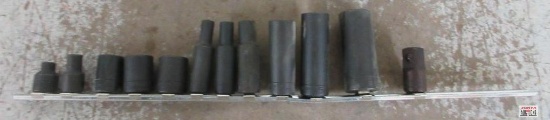 Wright 12pc 3/8" Drive, 6pt Impact Socket Set w/ Storage Rail - USA 6mm, 7mm, 14mm, 15mm, 16mm, 6mm,