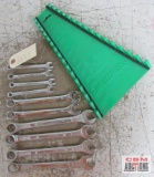 10pc Metric Combination Wrench Set (8mm to 18mm) w/ Green Wrench Rack