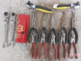 Hand Tools Needle Nose Pliers, Dual Head Ratchet 1/4