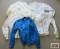 Blue X-Large Jacket, 3 White Large Jackets & 2 White Tupperware Large Jackets