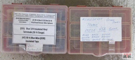 Mize 45pc Grease Zerks w/ Storage Case 264pc Insulated Terminals & Insulated Taps w/ Storage Case