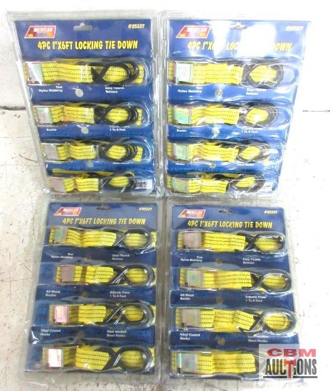 American Forge 85337 4pc 1" x 6' Locking Tie Downs - Set of 4