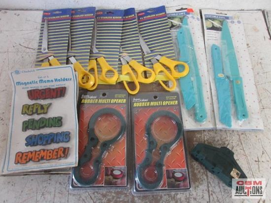 Kitchen Supplies Scissors, Vegetable Knives, Magnets, Tri-Tap & Rubber Multi-Openers
