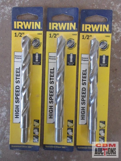 Irwin 73832 1/2" General Purpose Drill Bits - Set of 3