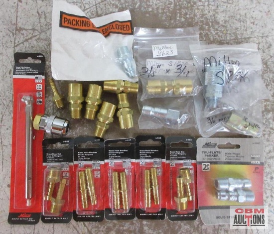 Milton Air Hose/Tire Supplies Dual Air/Water Filled Tire Gauge, Male Coupler, Brass Hose Menders &