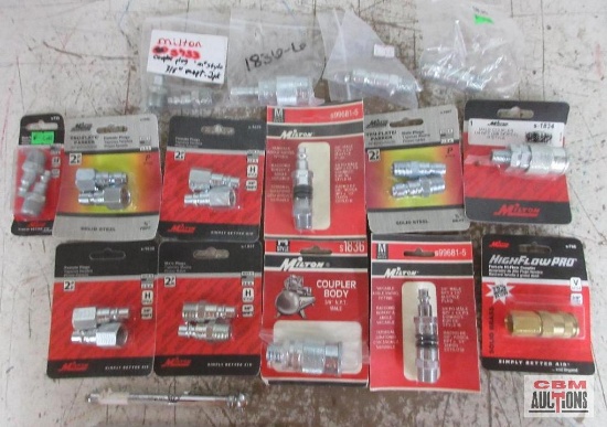 Milton Air Hose/Tire Supplies Female High Flow Coupler, Variable Angle Swivel Fitting, Male Coupler,