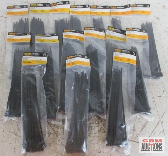 Anchor UV Black 25pc 8" Standard Cable Ties - Set of 16(+/-)