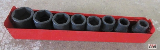 Inegersoll Rand 6270M 8pc 3/8" Drive Metric 6pt Impact Socket Set w/ Metal Storage Tray 9mm,10mm,