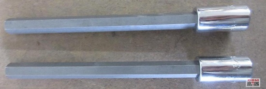 SK Tools 45912 3/8" Drive Long Hex Chrome Bit Sockets - USA Set of 2