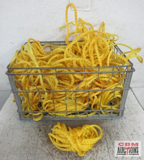 Wire Crate of Yellow Braided Polypropylene Rope - Various Sizes