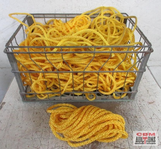 Wire Crate of Yellow Braided Polypropylene Rope - Various Sizes