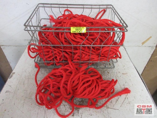 Wire Crate of Red Braided Polypropylene Rope - Various Sizes