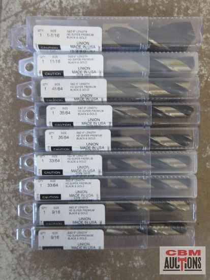 Norseman 9pc Heavy Duty Premium Black & Gold Drill Bit Set - USA