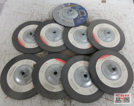 Jet Red-Line 7" x 1/4" x 5/8"-11, A24R Grit, Grinding Wheels - Set of 8(+/-) Norton 7" x 1/4" x