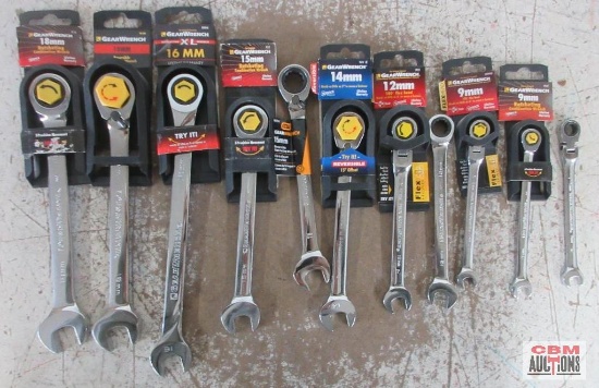 KD GearWrench10pc Ratcheting Combination Wrench Set 18mm, 18mm, 16mm, 16mm, 15mm, 14mm, 12mm,