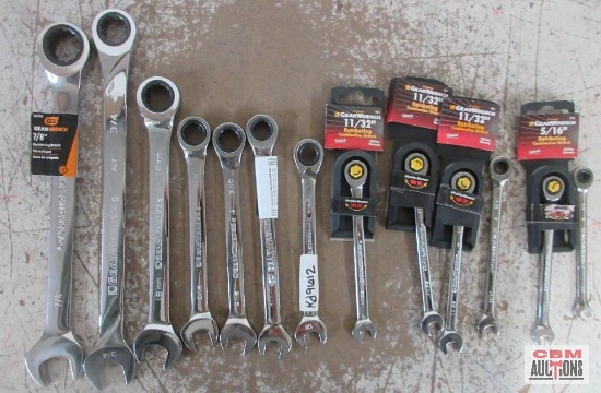 KD GearWrench13pc Ratcheting Combination Wrench Set 7/8", 3/4", 18mm, 9/16", 9/16", 1/2", 12mm,