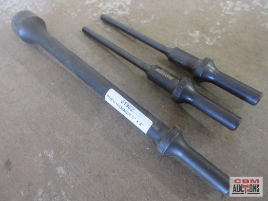 Mayhew Pneumatic Punch Roll Pins 1/4" x 6" - Set of 2 Pneumatic Hammer 1" x 8"