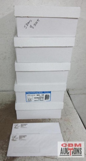 Print Master (500 Count +/- Per Box) 4-1/8" x 9-9/12" Buzzard Gulch Window Envelopes - Set of 5