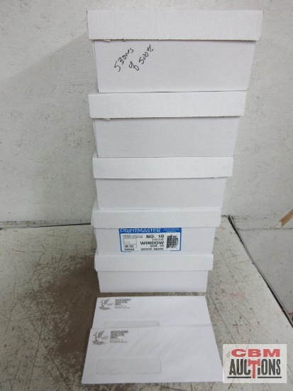 Print Master (500 Count +/- Per Box) 4-1/8" x 9-9/12" Buzzard Gulch Window Envelopes - Set of 5