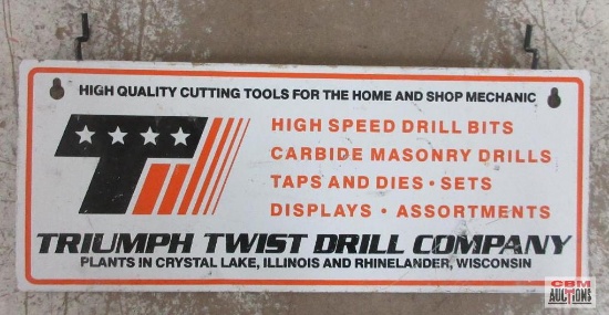 Triumph Twist Drill Company Metal Display Sign