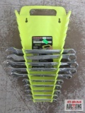 SK Tools (USA) 10pc Metric Combination Wrench Set w/ Ernst Wrench Rack 6mm, 7mm, 9mm, 10mm, 11mm,