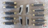 Multi-Toll Key Chain Pocket Knives - Set of 5 Silver & Black Pocket Knives w/ 3.5