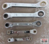 KA-Star 5pc 6pt & 12pt, Metric Box End Ratcheting Wrench Set 7mm x 8mm - 6pt 9mm x 10mm - 6pt 12mm