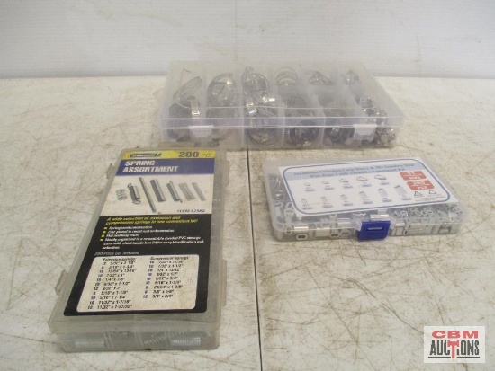 Assortment Of Hose Clamps, Springs & Clamps