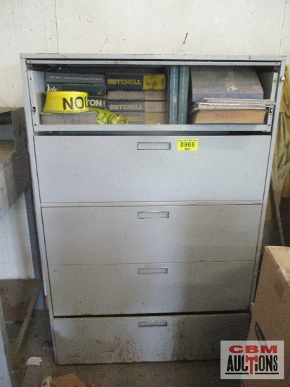 Metal File Cabinet & Vintage Automotive Repair Books & Contents *3