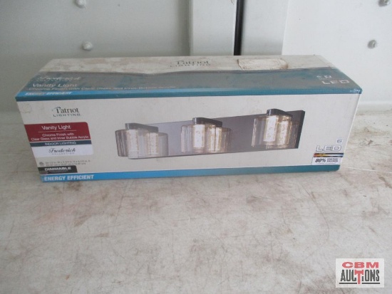Patriot Lighting Chrome Vanity Light, In Box *D15