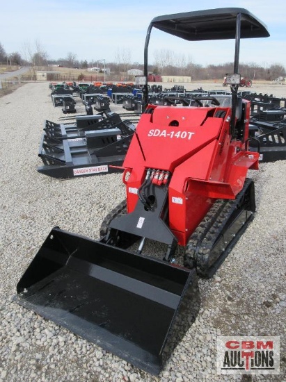 AGT SDA-140T Track Loader Mini Skid Steer, 15HP Gasoline Engine, Open Operator Station, Aux