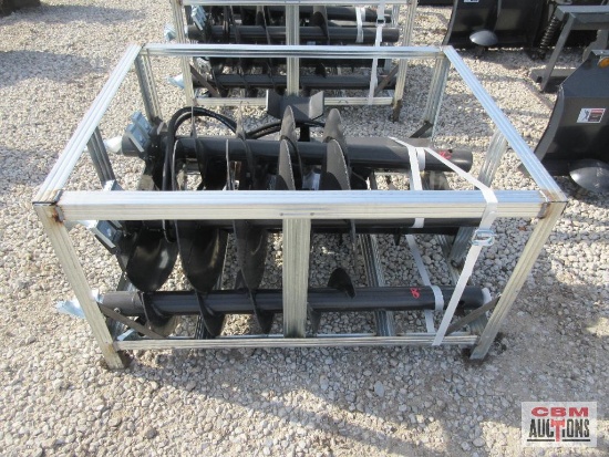 JCT Skid Steer Post Hole Digger Auger With 8",12" & 18" Hex Drive Auger Bits, Hoses & Couplers *1