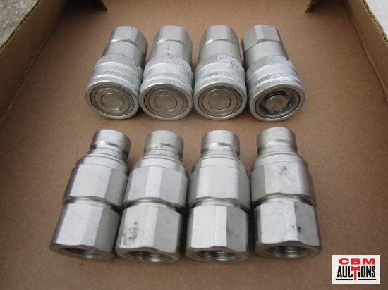 4 Sets Of Skid Steer Hydraulic Hose Quick Couplers, 4 Female & 4 Male For 1/2" NPT Pipe Thread *A10