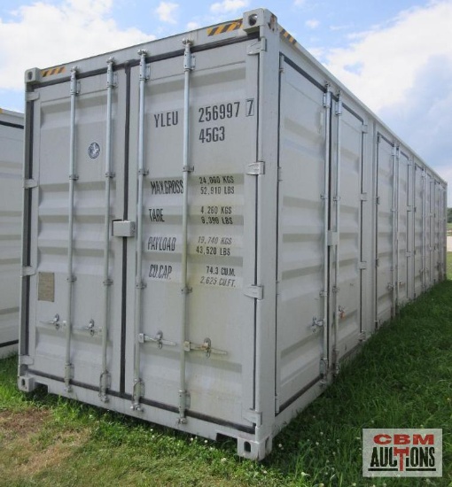 2026 40' Cargo Shipping Container, 9'6" High Cube, 492" Double Doors On The Side And Rear Doors,