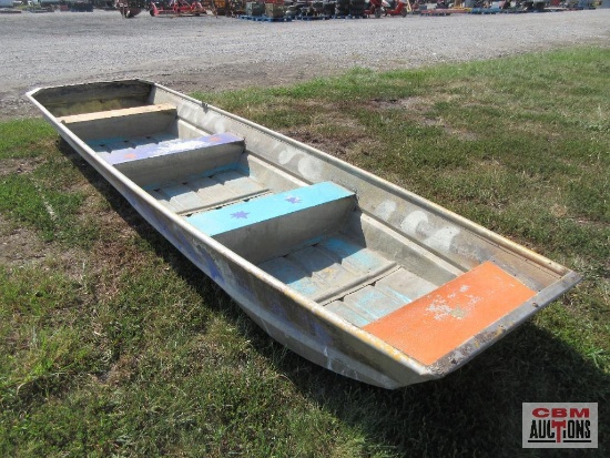 14' Aluminum Flat-Bottom John Boat With Paddles (NO TITLE) *8