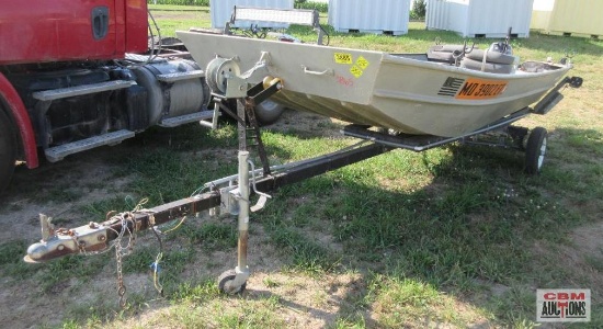 2000 Nova NVJR164816' Jon Boat, 2022 Mercury 9.9 HP Motor, LowRange Hook Fish Finder, Trolling