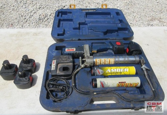 Lincoln Cordless Grease Gun, Batteries, Charger (Seller Said Runs) *B15
