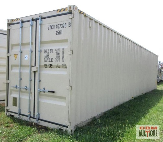 2026 40' Cargo Shipping Container, 9'6" High Cube, Rear Doors, One Trip Use Container ZTCU4523253