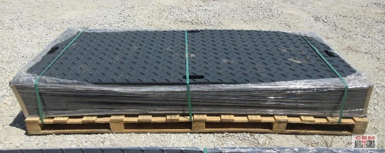 SDLaunch (15) Ground Protection Mats 42" x 94" Diamond Plated Smooth Plate Tread Design, 1/2" Thick,