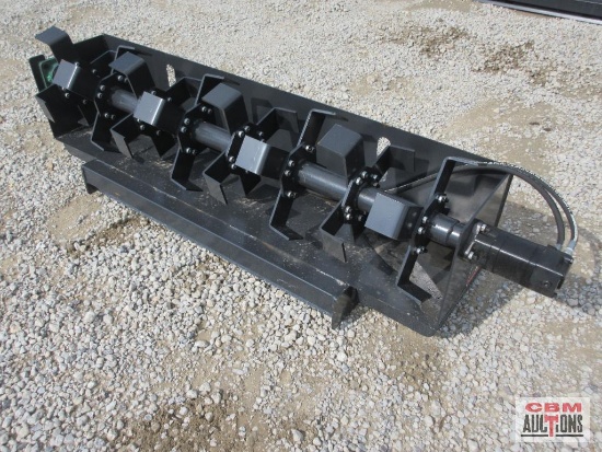 JCT 72" Skid Steer Hydraulic Rotary Tiller 4" Cut Depth, With Hoses & Couplers, Direct Drive Motor